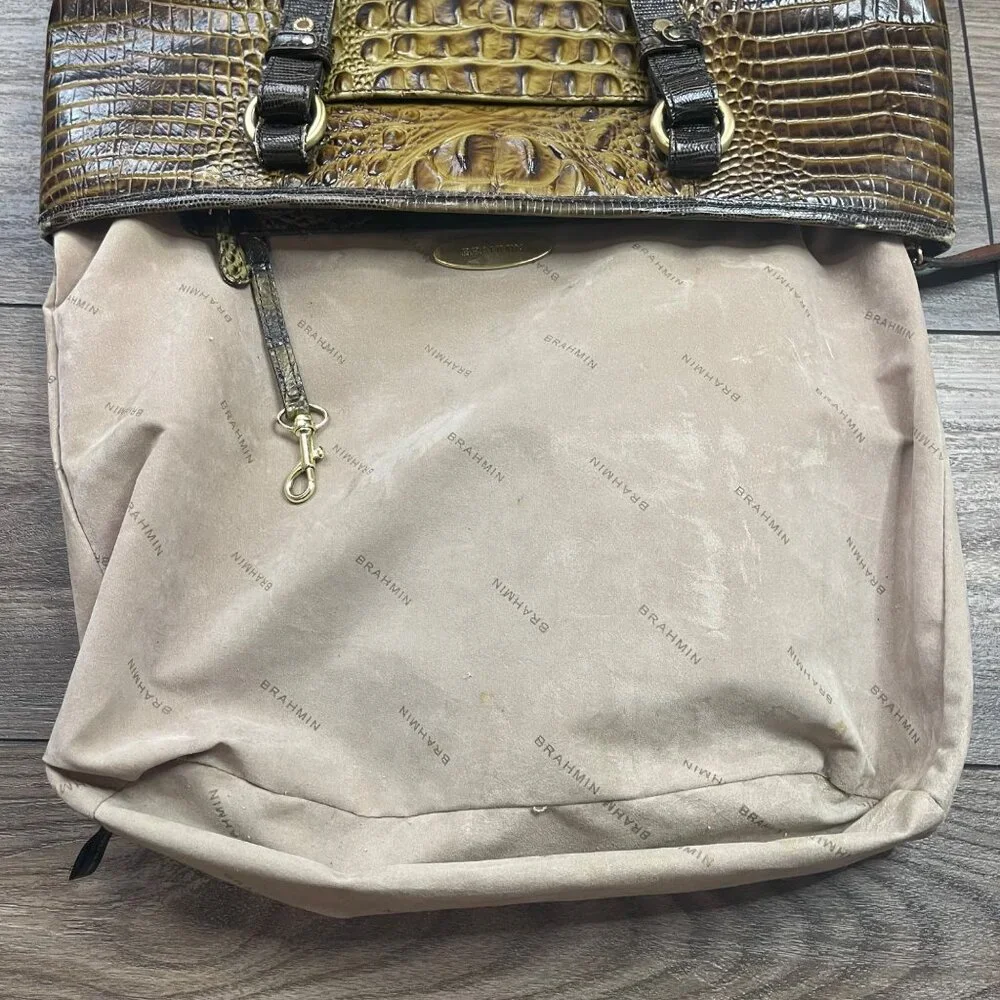 Brahmin Gold Medium Asher Tote Croc-Embossed Leather 16